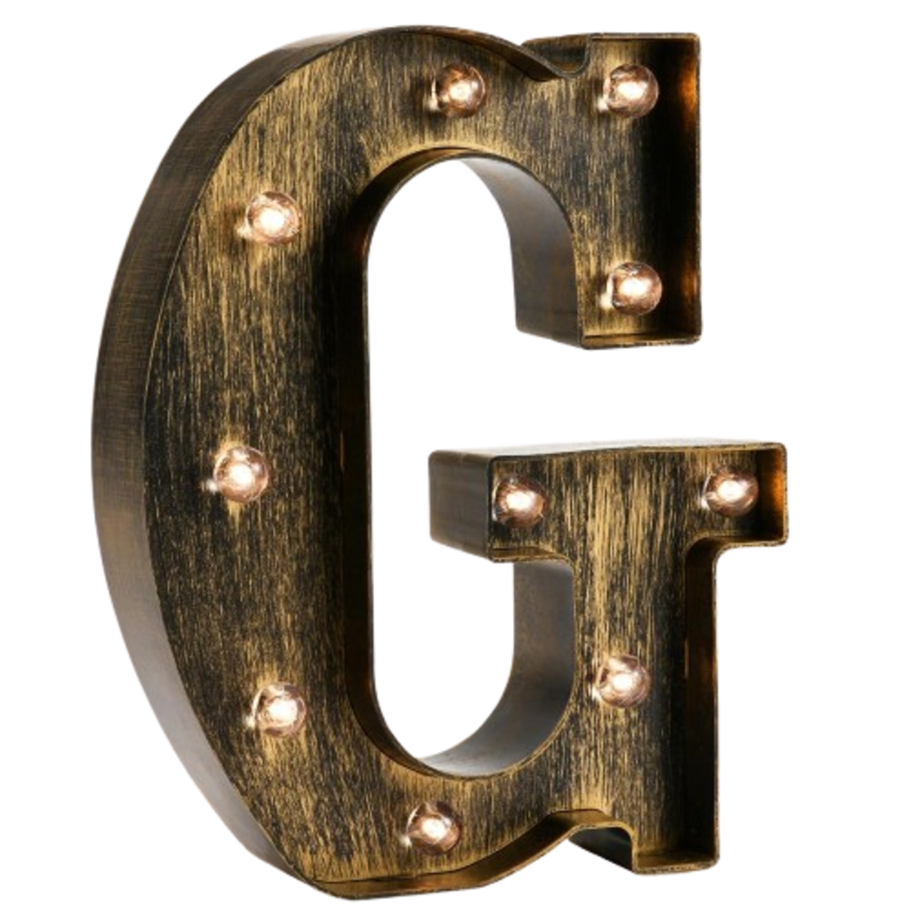 Golden Black LED Marquee Letter Light – Vintage Industrial Alphabet Light Sign for Home, Wedding & Party Decor